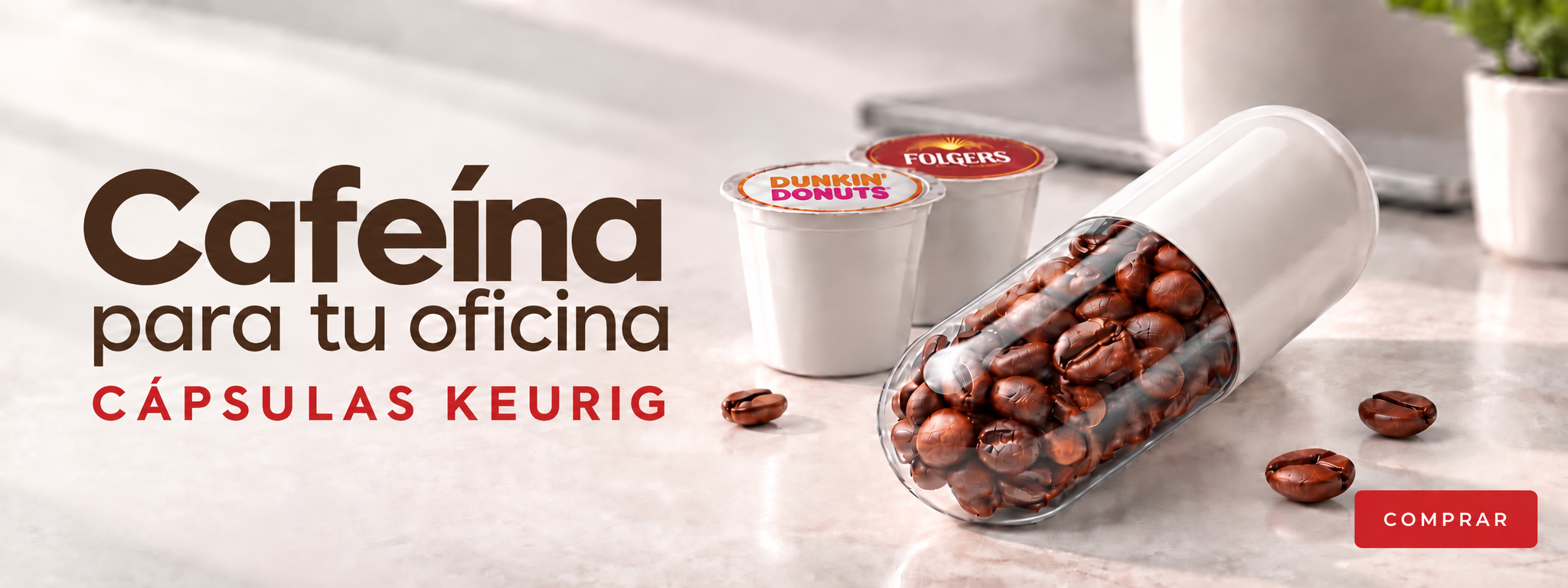 Cápsulas Keurig para la oficina con Dunkin' Donuts y Folgers