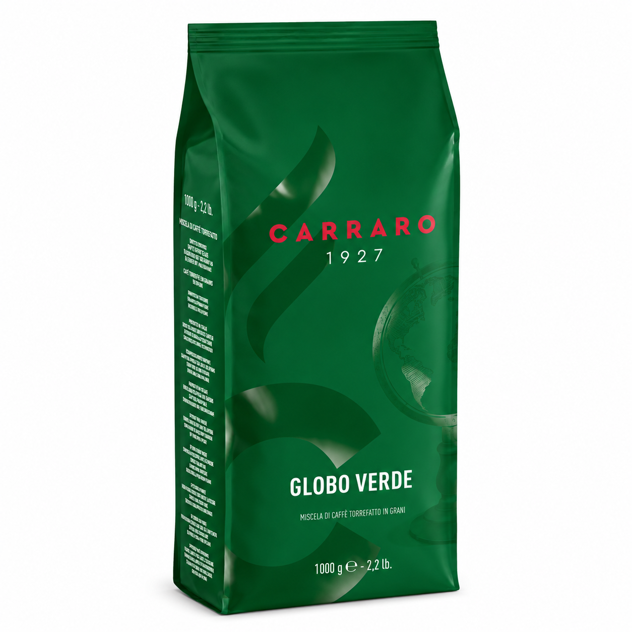 Café Carraro Globo Verde en grano 1 kg italiano