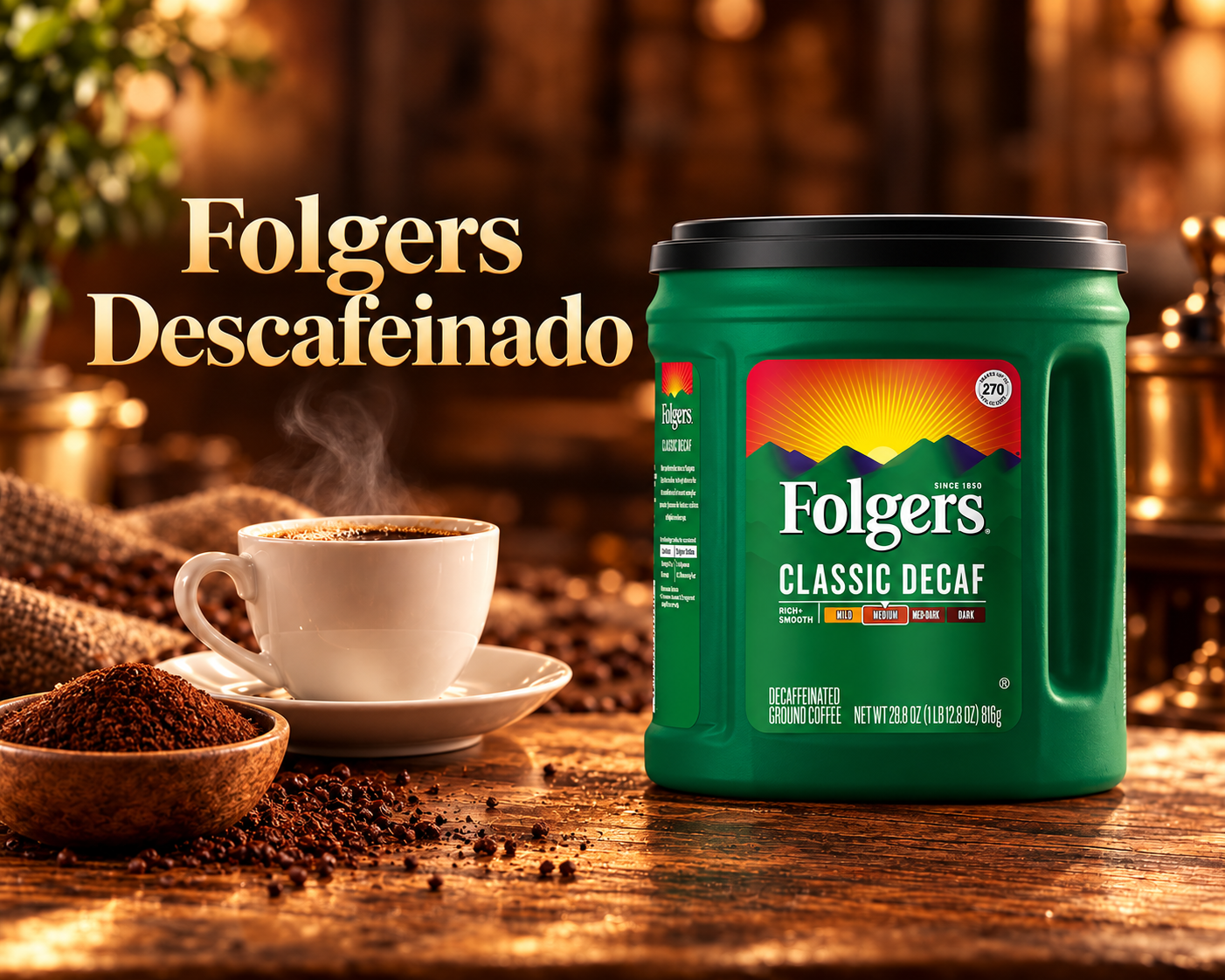 FOLGERS DESCAFEINADO 816 GRS — fotografía de producto