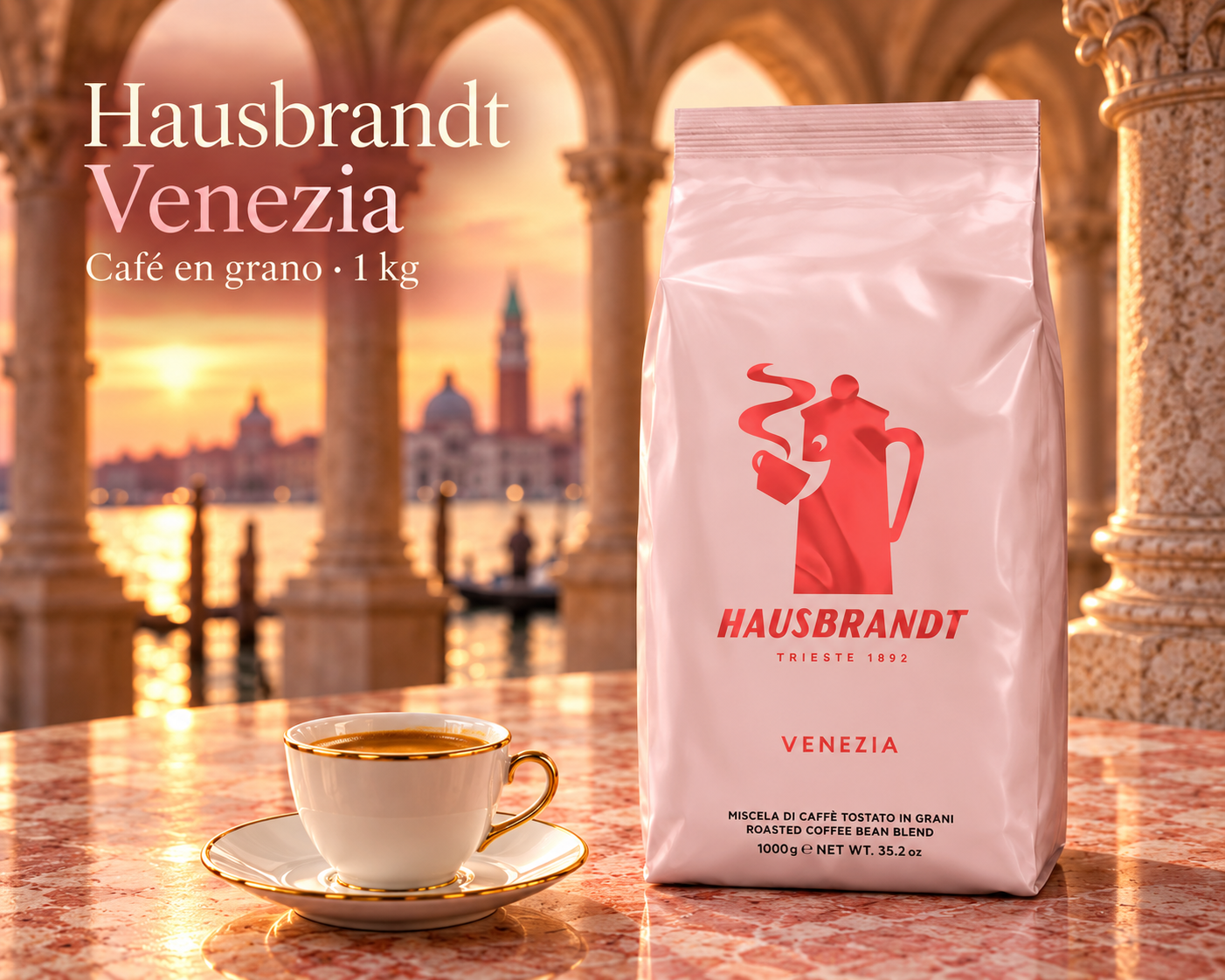 Hausbrandt Venezia café en grano 1 kg — diseño italiano