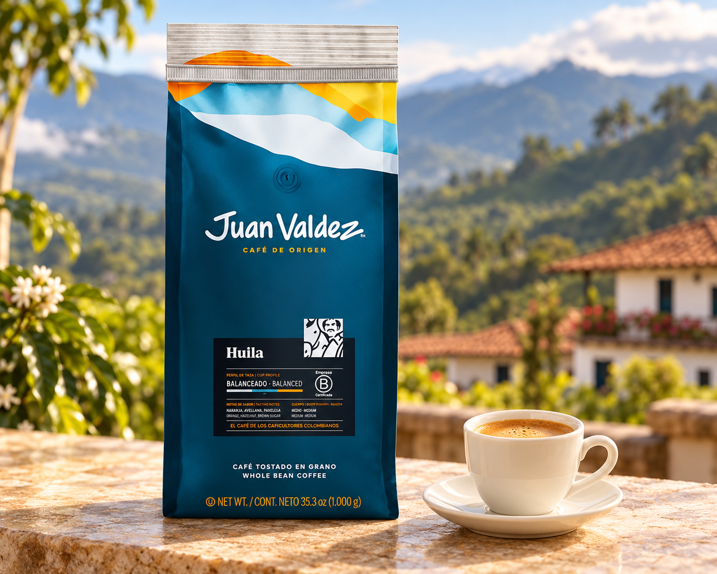 Juan Valdez Café Huila en Grano 1 KG — fotografía creativa