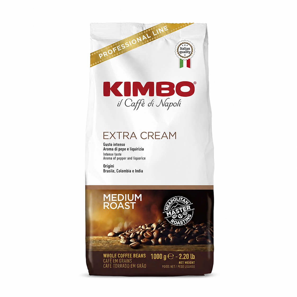 Kimbo Extra Cream café italiano en grano 1 kg