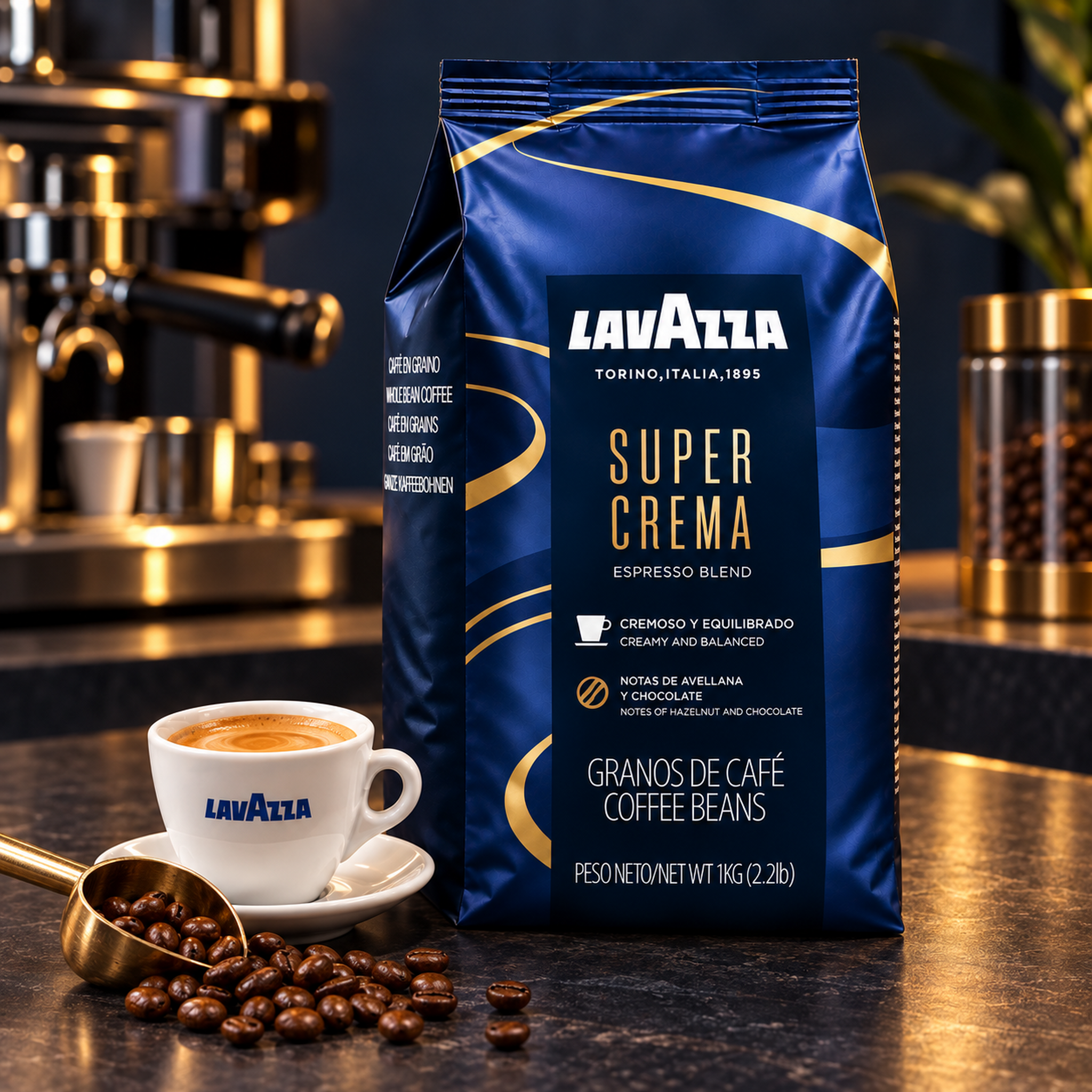 Lavazza Super Crema 1 kg café italiano en grano