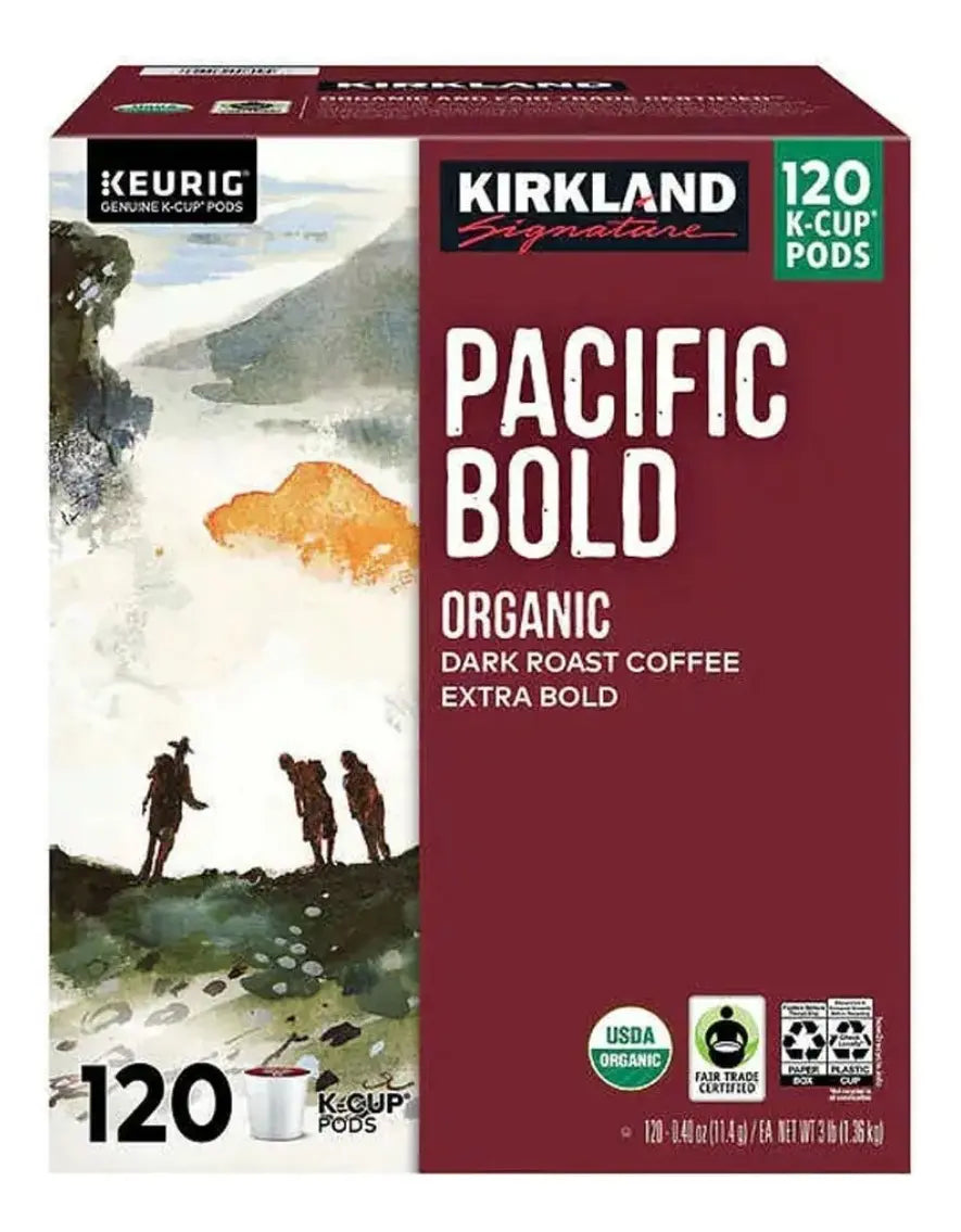 Kirkland Signature Pacific Bold Orgánico K-Cup 120 Cápsulas compatible con Keurig