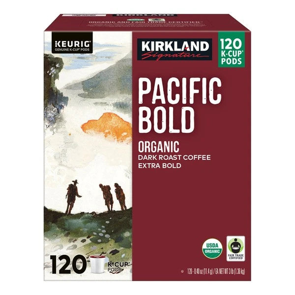 Kirkland Signature Pacific Bold Orgánico K-Cup 120 Cápsulas compatible con Keurig