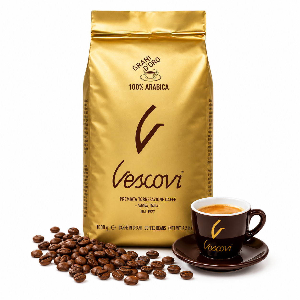 Bolsa Vescovi Grani D'Oro 100% Arábica café en grano 1 kg