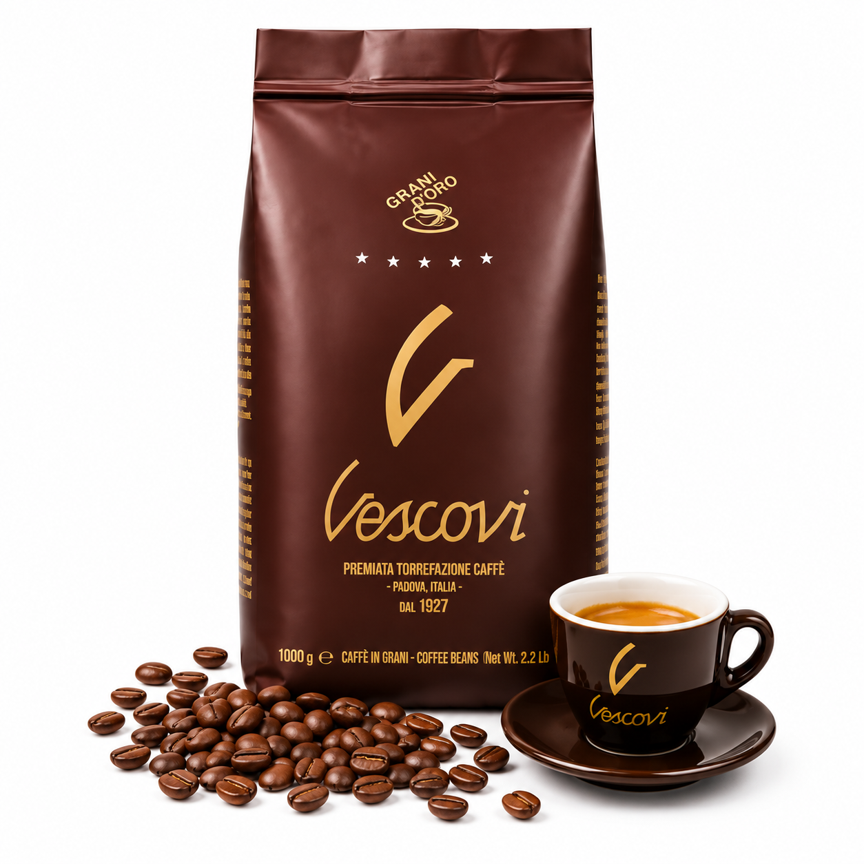 Bolsa Vescovi Grani D'Oro Five Stars café en grano 1 kg