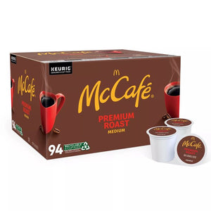Keurig Mc café; caja café con logos amarillos