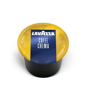 CAPSULAS LAVAZZA BLUE CAFFE CREMA (100 PZS); capsula dorada con detalles azules